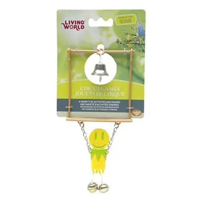 Living World Trapez Bird Toy Yellow Cage Accessory
