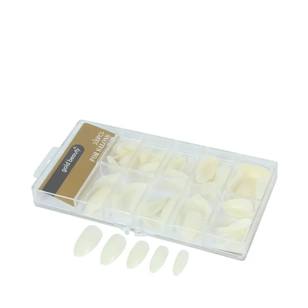 Gold Beauty Press-On Nail Tips 100-Pack Style 704