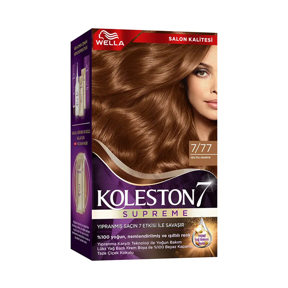 Wella Koleston 7/77 Permanent Hair Color Kit Radiant Brown