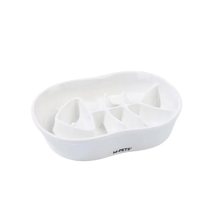 M-Pets Serene Fish Ceramic Slow Feeder Bowl for Better Digestion 240 ml
