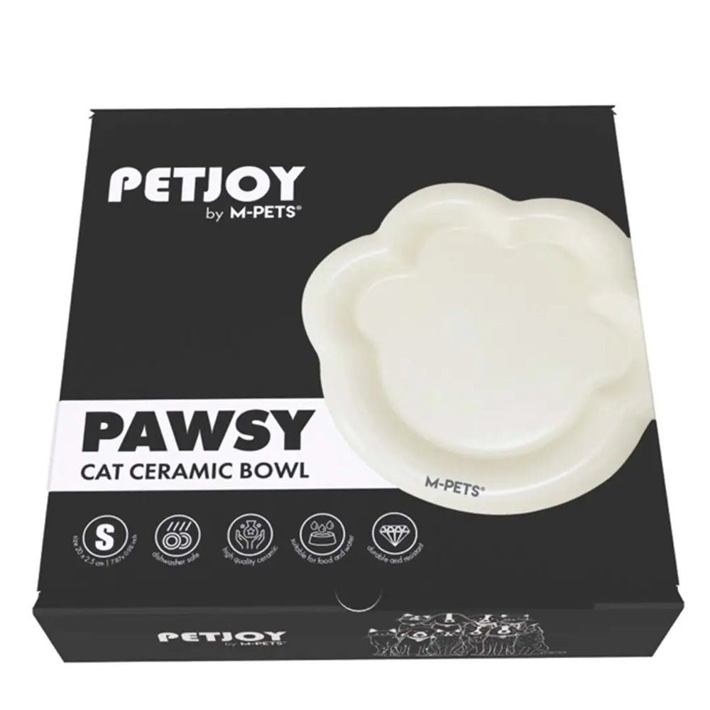 M-Pets Petjoy Pawsy Ceramic Pet Food Bowl