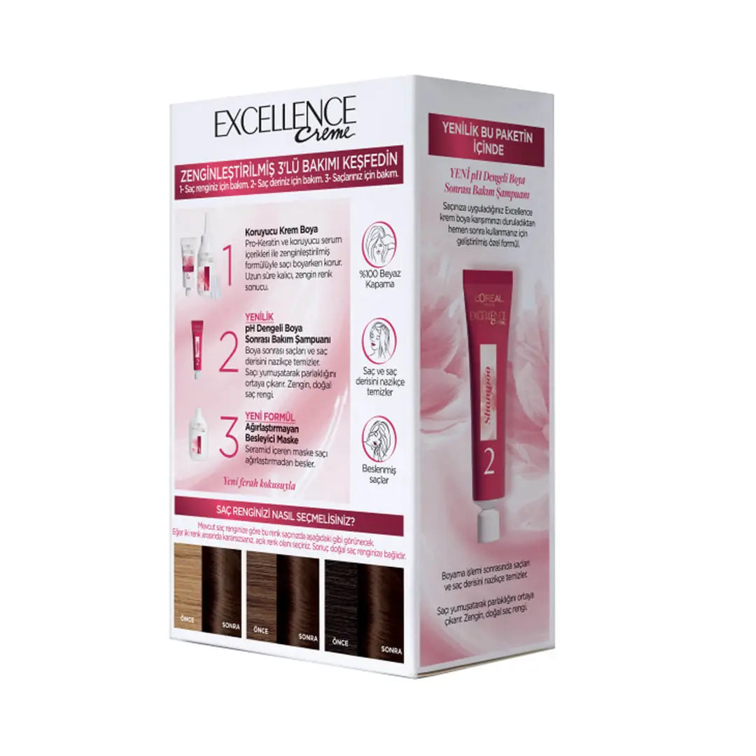 Loreal Excellence Creme Hair Dye 4 Dark Brown 1 Pack