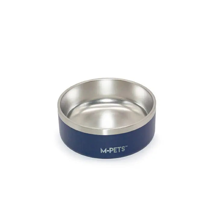 M-Pets Eskimo Double Walled Dog Bowl for Food and Water 1.25L Blue