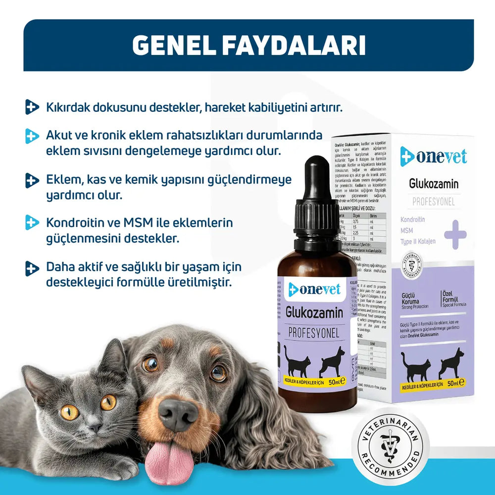 Onevet Glucosamine Joint & Cartilage Support Drops for Pets 50ml