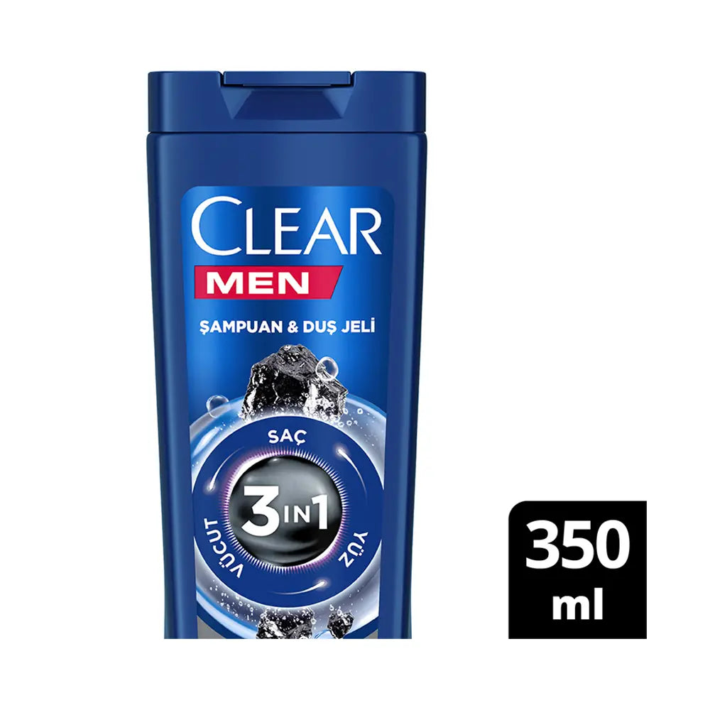 Clear Men 3-in-1 Shampoo & Shower Gel Charcoal Purifying 350 ml
