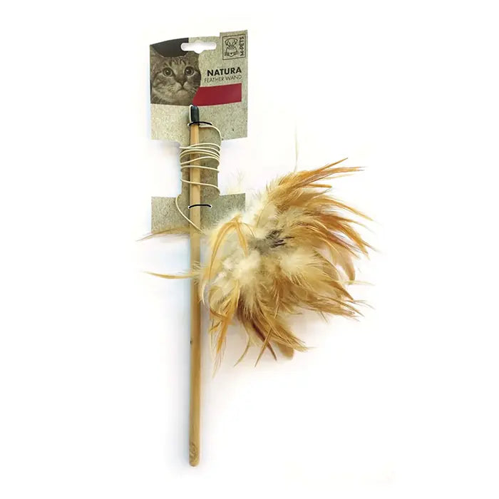 M-Pets Natura Feather Wand Interactive Cat Toy Wand