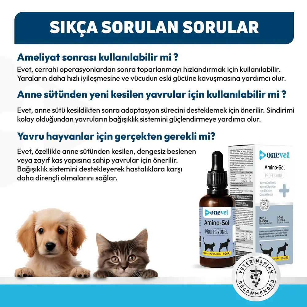 Onevet Amino-Sol Growth Support Drops for Puppies & Kittens 30ml