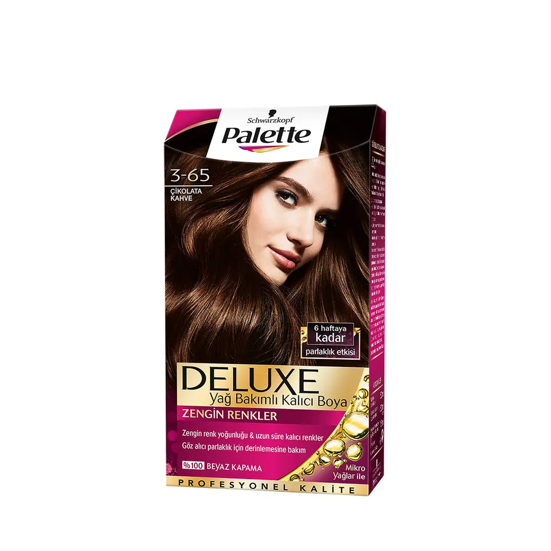 Palette Deluxe 3-65 ‚ikolata Kahve Hair Dye - Chocolate Brown Hair Color for Rich, Warm Shades