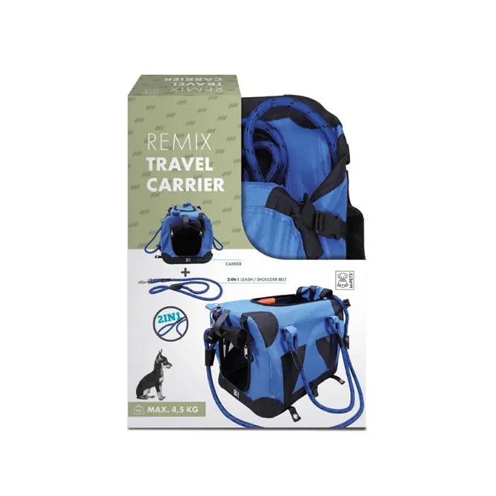M-Pets 2in1 Remix Pet Carrier Blue & Black 41x28x28cm