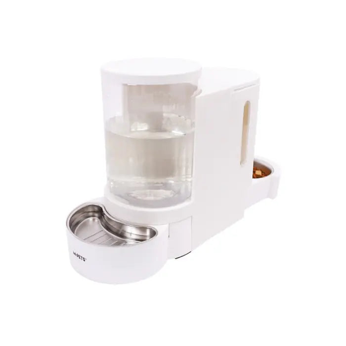 M-Pets Duplo Double Pet Food and Water Dispenser White 3L
