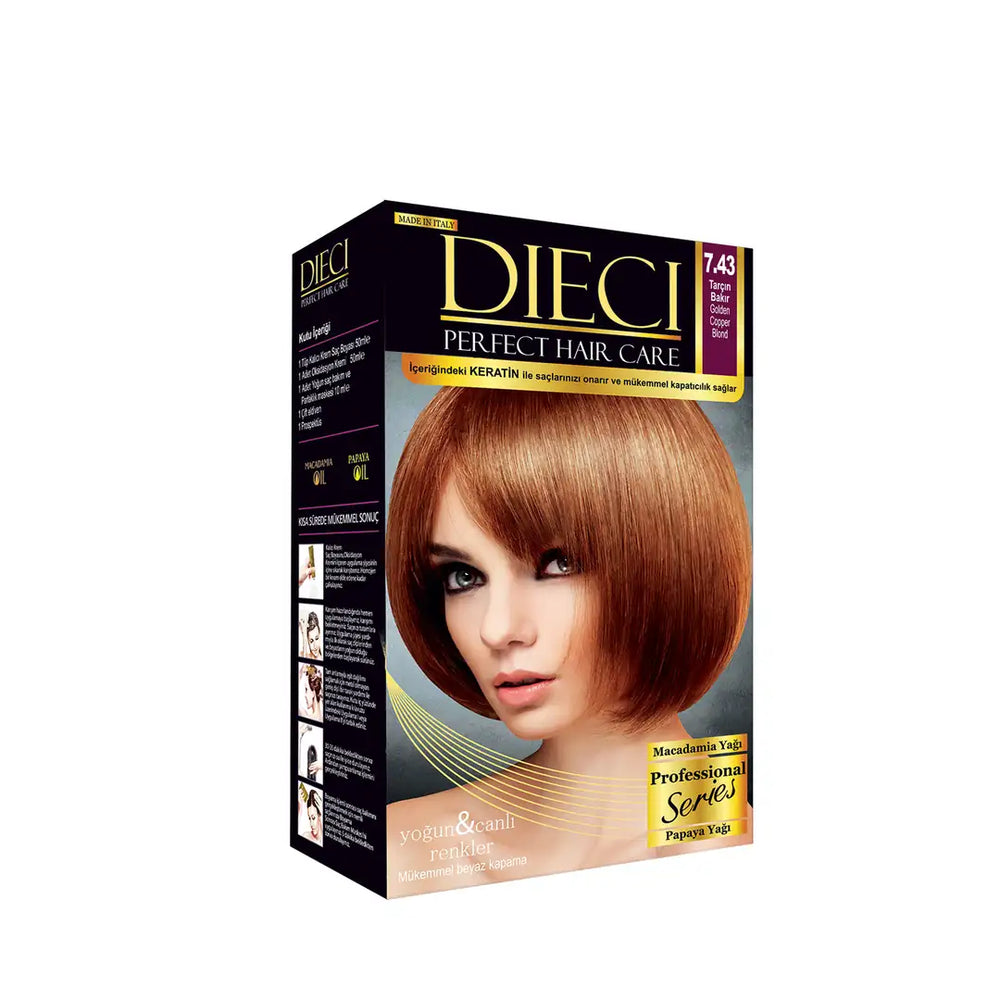 Dieci Perfect Kit Hair Color 7-43 Cinnamon Copper