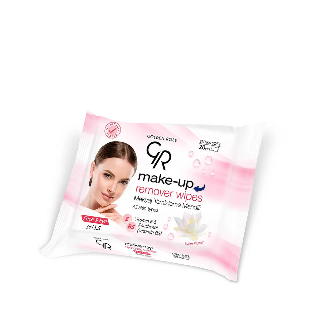 Golden Rose Makeup Remover Wipes for Clean Skin 20 Count