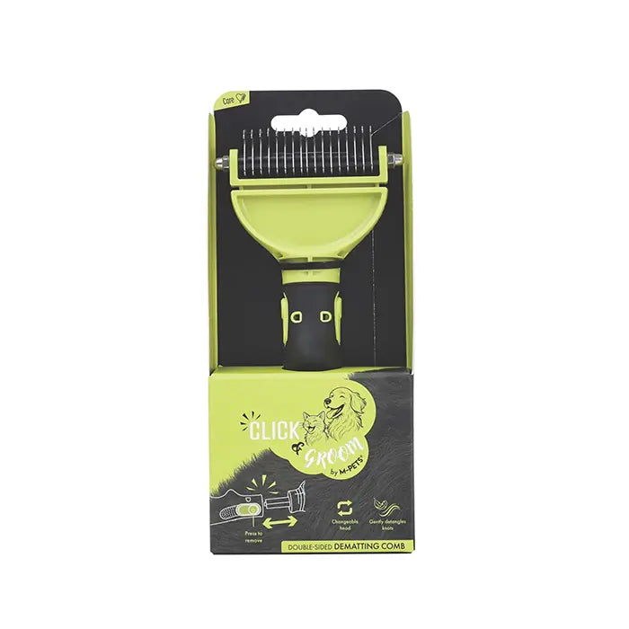 M-Pets Click And Groom Pet Dematting Comb for Cats and Dogs