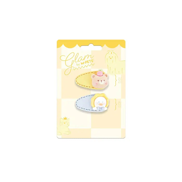 M-Pets Glam Figured Dog Hair Clip Yellow Accessory 1pc