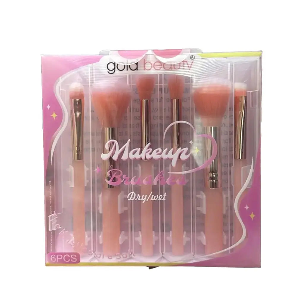 Gold Beauty 6-Piece Makeup Brush Set FA-505 for Everyday Application