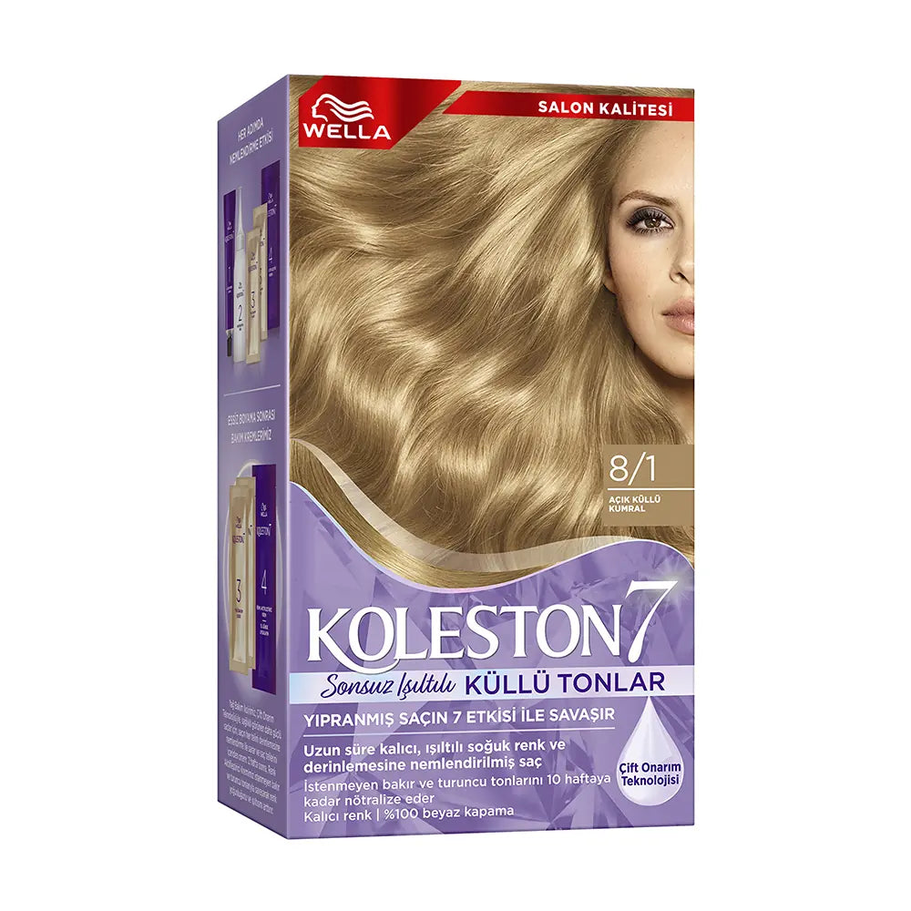 Wella Koleston 8/1 Permanent Hair Color Kit Light Ash Blonde