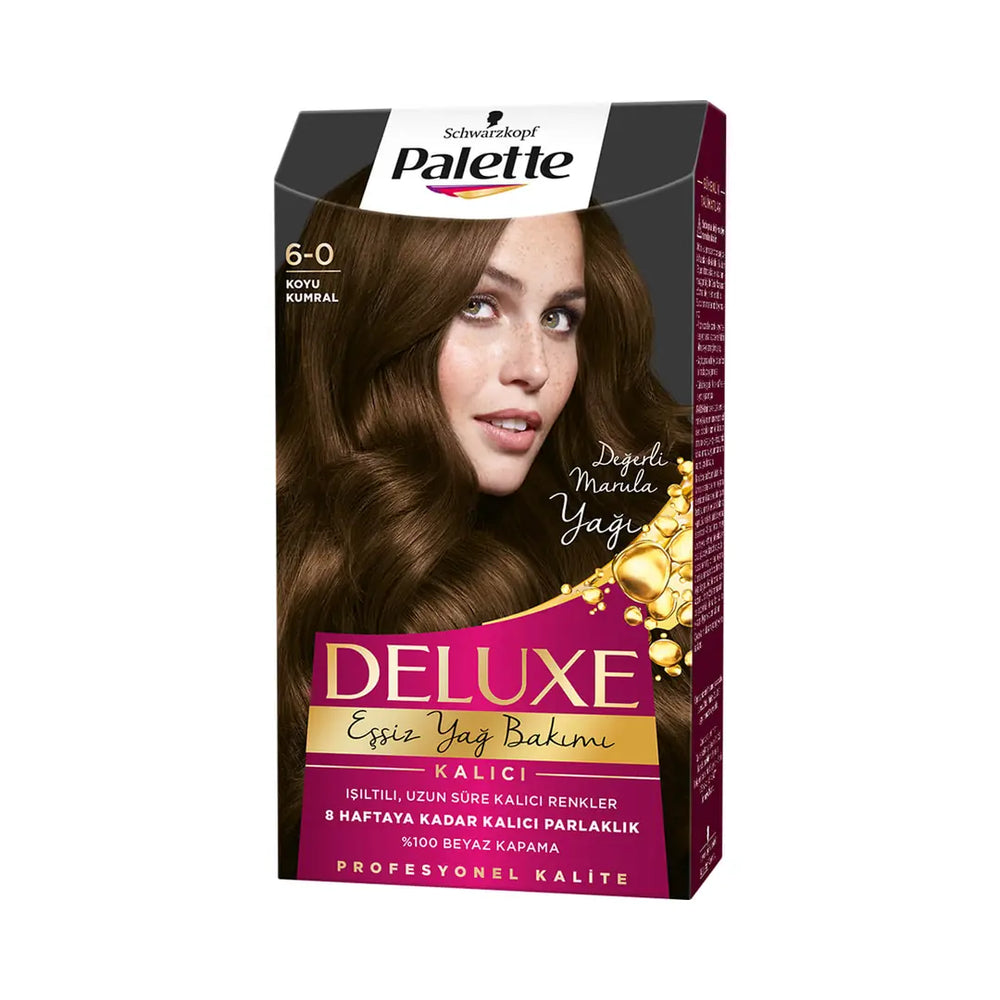 Palette Deluxe 6-0 Koyu Kumral Hair Dye - Dark Brown Hair Color for Vibrant, Long-Lasting Results