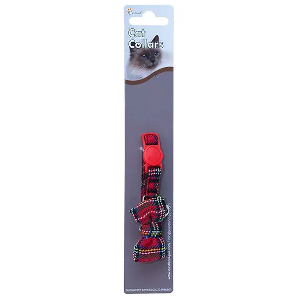 Eastland Plaid Bowtie Cat Collar Adjustable Fabric Design