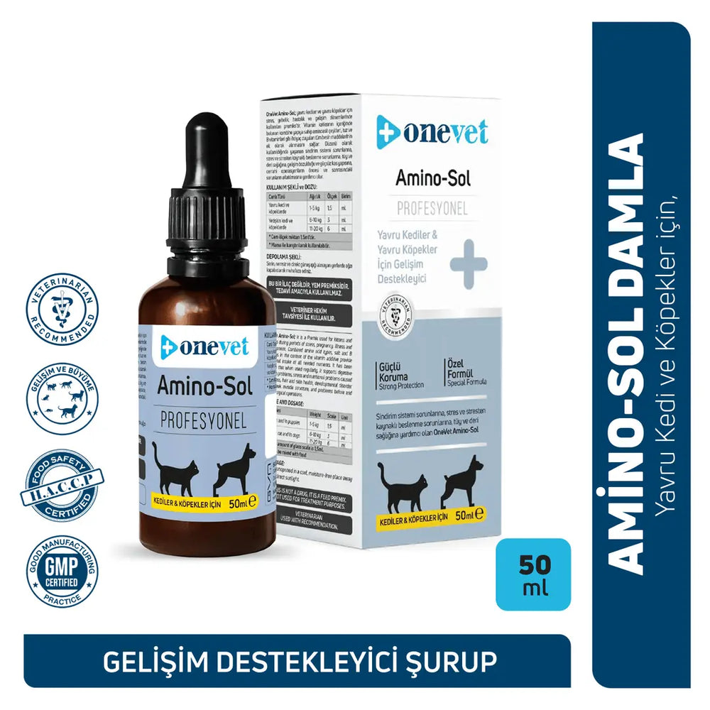 Onevet Amino-Sol Growth Support Drops for Puppies & Kittens 30ml