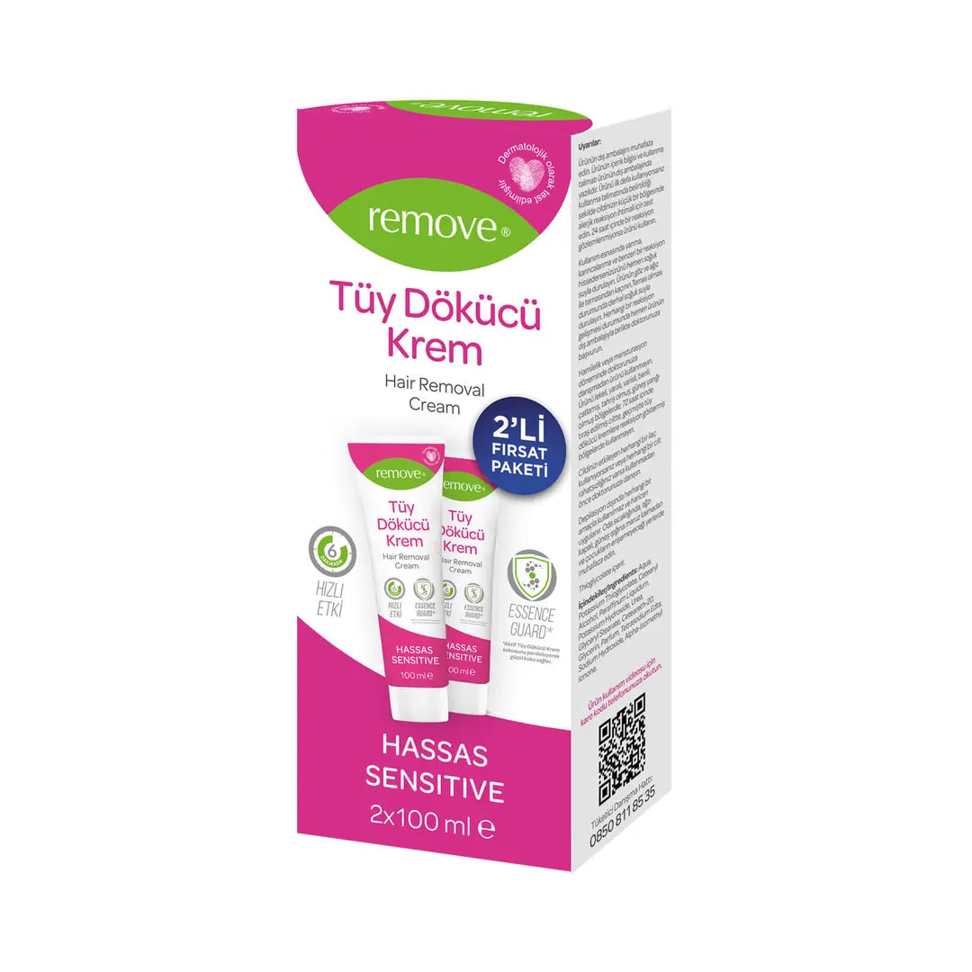 Remove Hair Removal Cream for Sensitive Skin 100 ml x 2 Pack