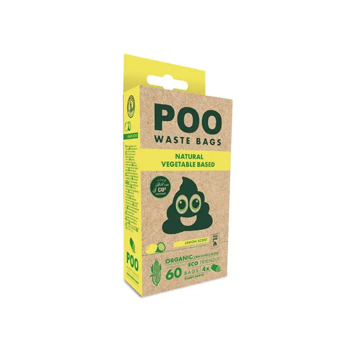 M-Pets Natural Lemon Scented Dog Waste Bags 15 Sheets 4-Pack