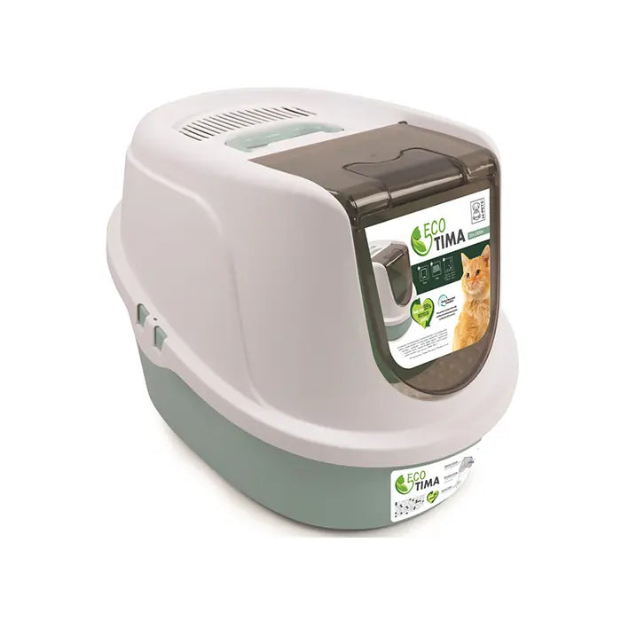 M-Pets Eco Tima Hooded Cat Litter Box Large Sea Green
