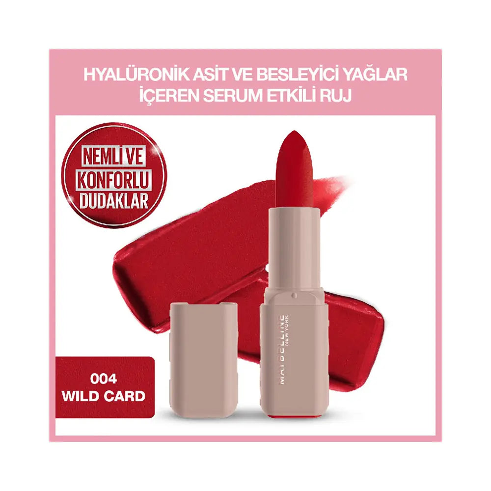 Maybelline New York Matte Lipstick with Hyaluronic Acid 004 Wild Card