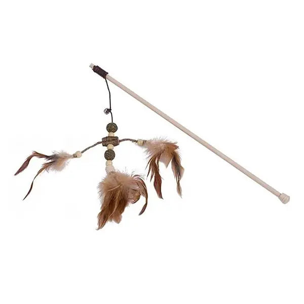 Eastland Catnip Feather Ball Fishing Rod Cat Toy 40cm