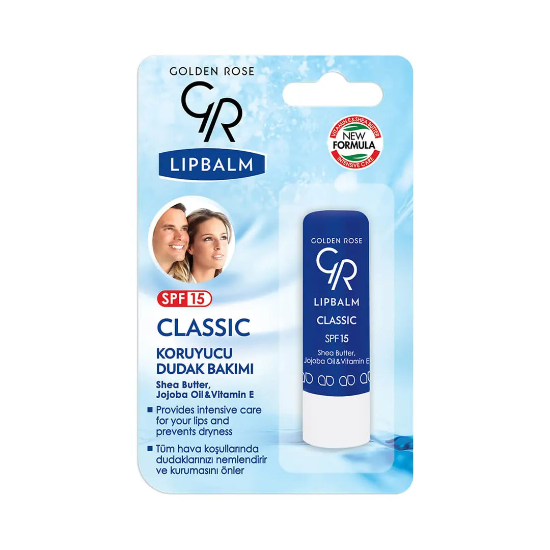 Golden Rose Classic SPF 15 Lip Balm Blue for Dry Lips