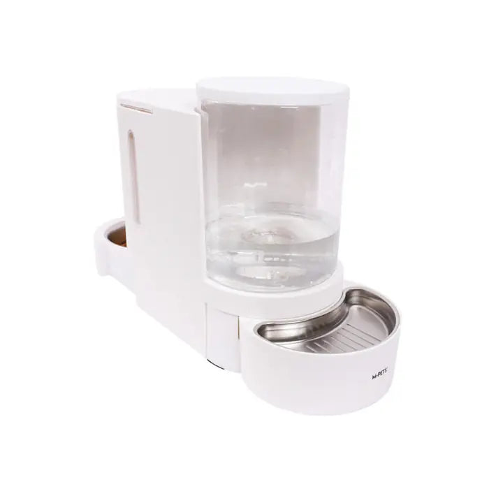M-Pets Duplo Dual Food and Water Dispenser White 6L