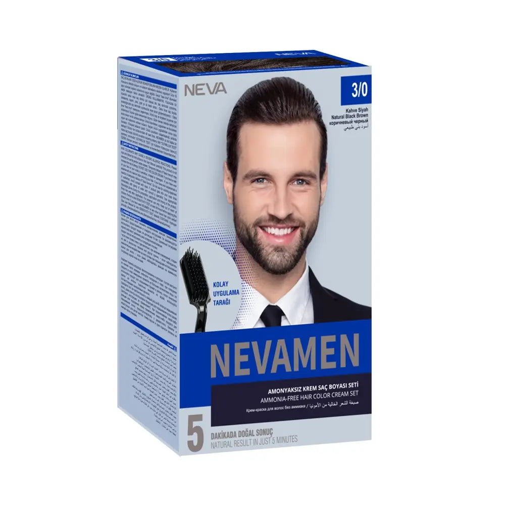 Neva Men Hair Color 3.0 Natural Brown Black 1 Pack