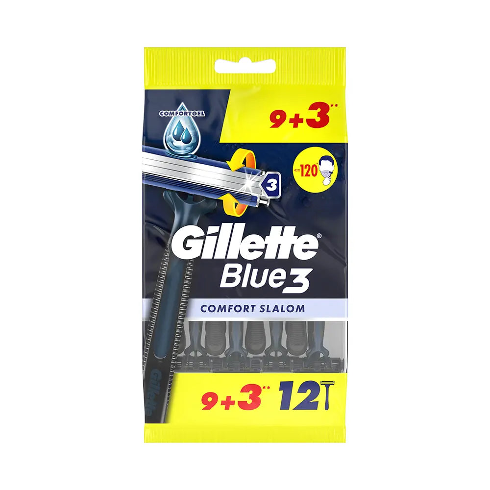 Gillette Blue 3 Comfort Slalom Disposable Razors 12 Count