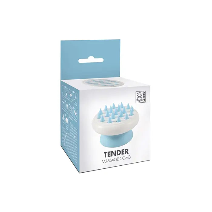 M-Pets Tender Blue Massage Brush with Soft Pins