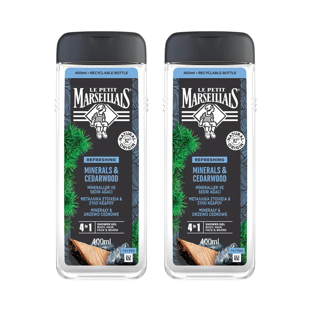 Le Petit Marseillais Minerals & Cedarwood Shower Gel Duo 2x400ml