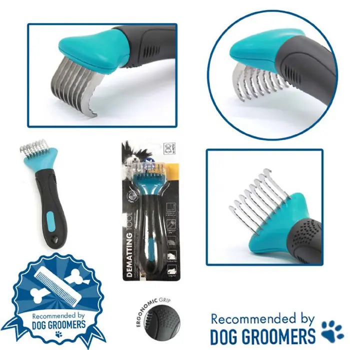 M-Pets Dematting Tool Grooming Rake for Pets 15.5x5.5cm