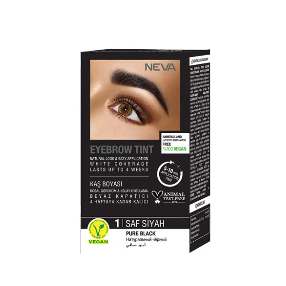 Neva Eyebrow Dye in 1 Pure Black for Defined Brows 15ml