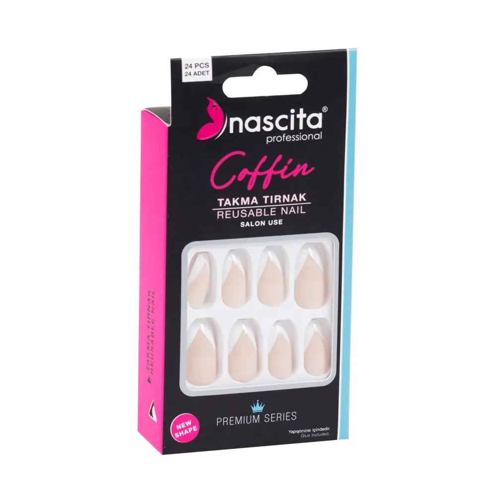 Nascita Colorful Coffin Press-On Artificial Nails 24 pcs
