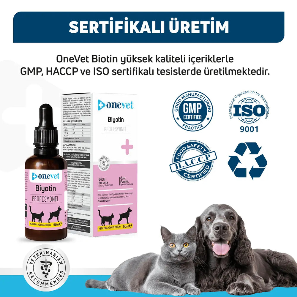 Onevet Biotin Skin & Coat Support Drops for Cats and Dogs 30ml