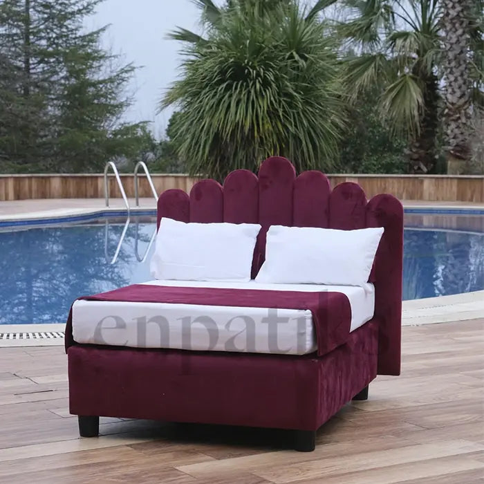 Lepus Luxe Base Pet Bed for Cats & Dogs Burgundy 73x71 cm
