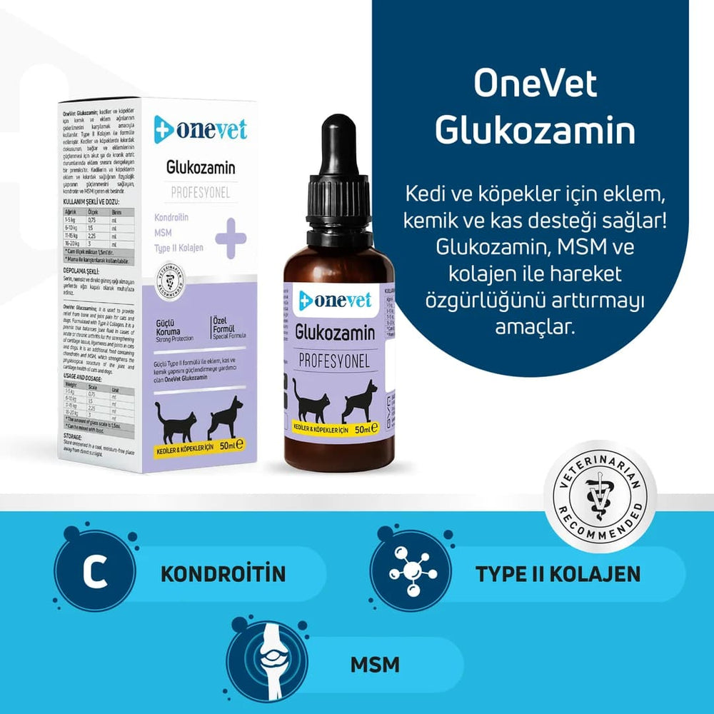 Onevet Glucosamine Joint & Cartilage Support Drops for Pets 50ml