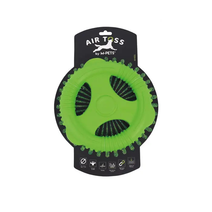 M-Pets Air Toss Wheel Floating Durable Dog Toy Green