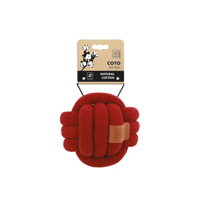 M-Pets Coto Red Ball Braided Cotton Dog Toy 15cm
