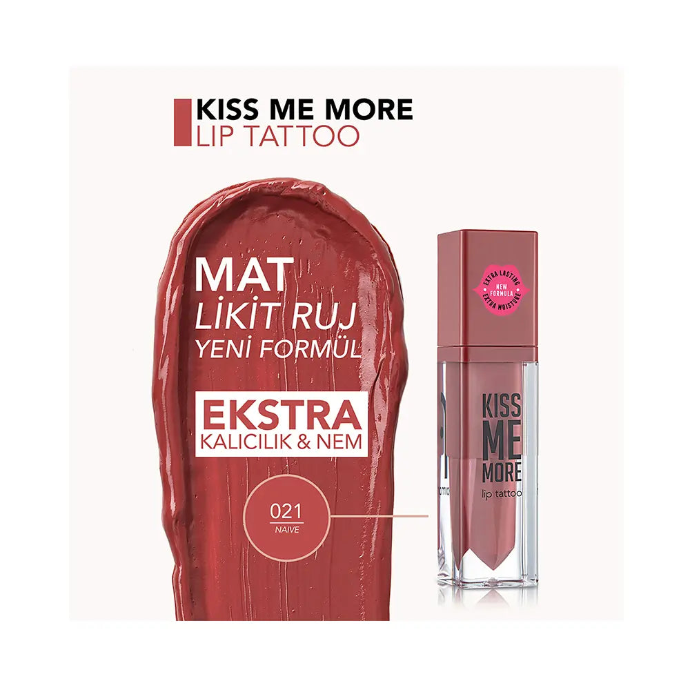 Flormar Kiss Me More Matte Liquid Lipstick 021 Naive 3.8ml