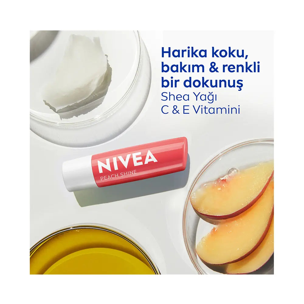 Nivea Peach Lip Care Hydrating Balm for Soft and Smooth Lips