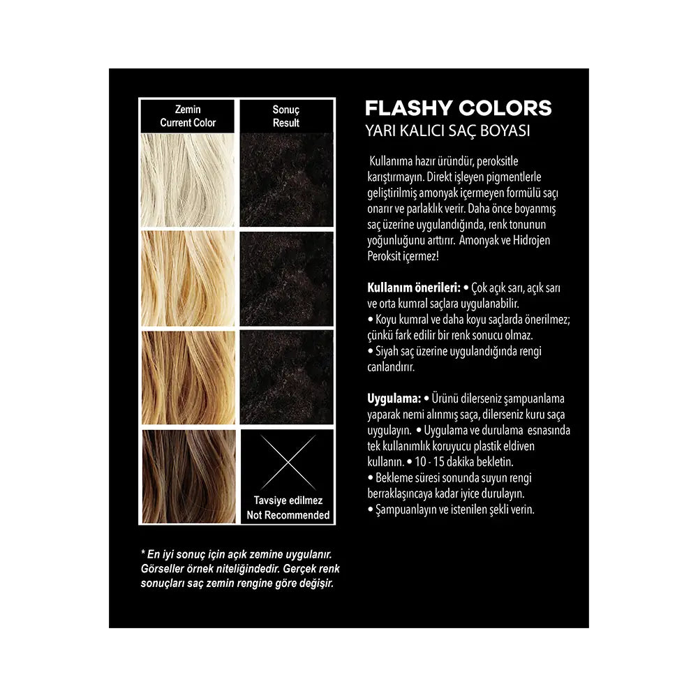 Neva Flashy Colors Semi-Permanent Hair Color Black 100ml