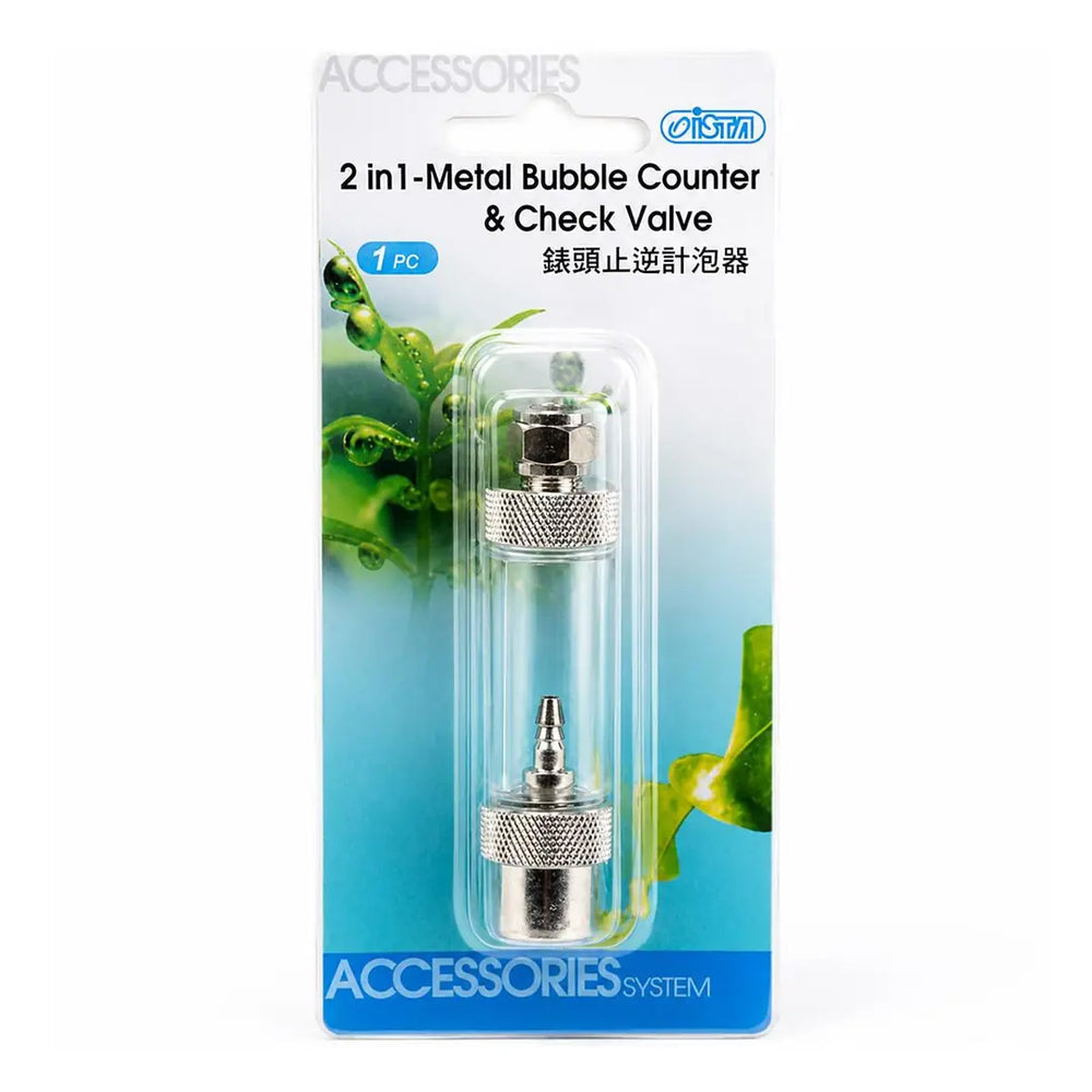 Ista Metal CO2 Bubble Counter with Check Valve for Planted Aquariums