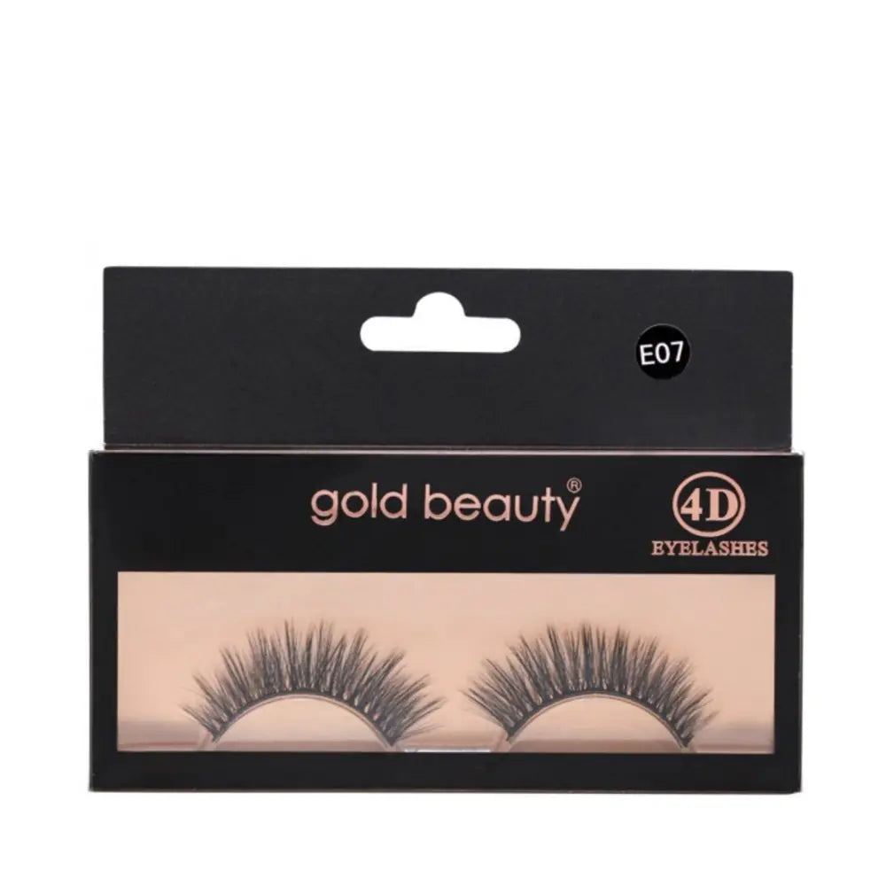 Gold Beauty 4D E07 False Eyelashes Set - Brand Style Code E07 Lash Pack