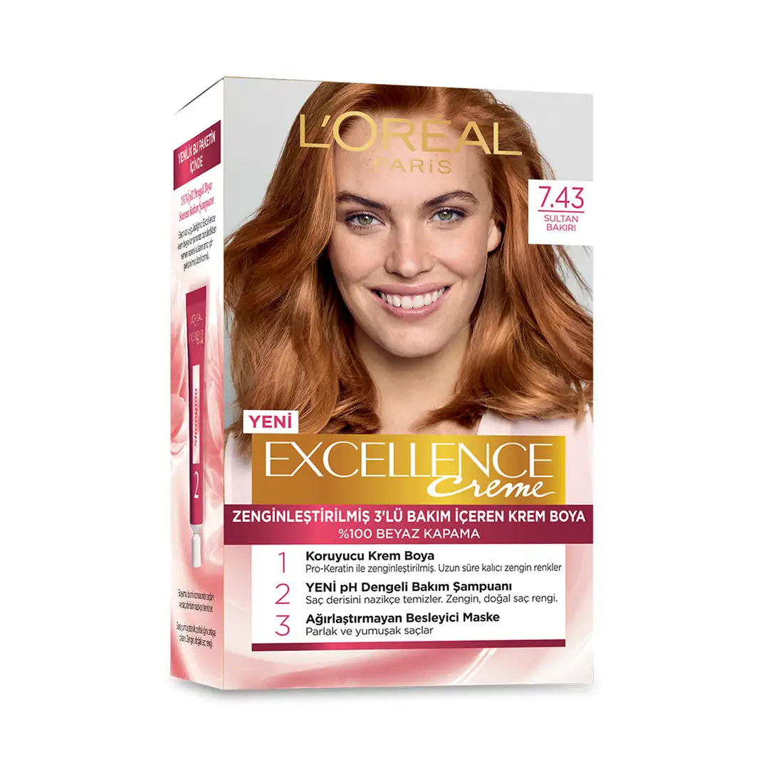 L'Oreal Excellence Creme Hair Dye 7-43 Sultan Copper