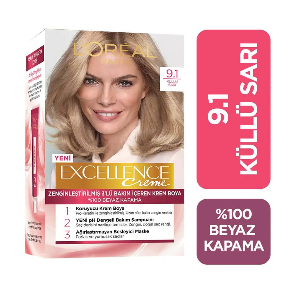 L'Oreal Excellence Creme Hair Color 9-1 Cool Ash Blonde