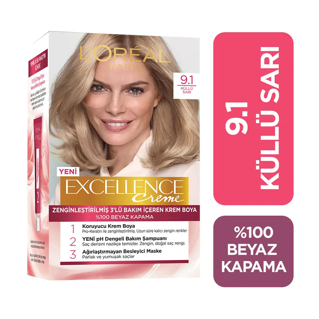 L'Oreal Excellence Creme Hair Color 9-1 Cool Ash Blonde